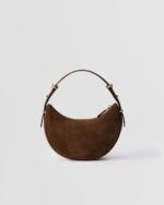 Prada Arqué suede leather shoulder bag - Image 4