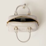 Arcadie Leather Small Handbag White - Image 3