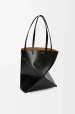 Medium Puzzle Fold tote in shiny calfskin - Image 3