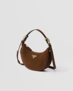 Prada Arqué suede leather shoulder bag - Image 3
