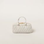 Arcadie Matelassé Large Soft Lamb Leather Handbag White - Image 5