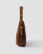 Prada Arqué suede leather shoulder bag - Image 2