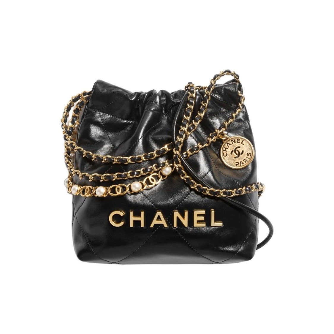 83d95c208e224d58590bd5a28b7d5efe.jpg CHANEL MINI 22 HANDBAG WITH PEARL CHAIN - Image 1