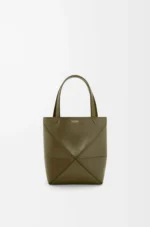 Mini Puzzle Fold tote in shiny calfskin