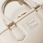 Arcadie Leather Small Handbag White - Image 2