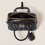 Arcadie Matelassé Soft Lamb Leather Handbag Black - Image 4