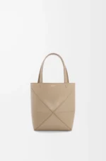 Mini Puzzle Fold tote in shiny calfskin