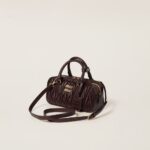 Arcadie Matelassé Small Soft Lamb Leather Handbag Shrubby Oak Color - Image 3