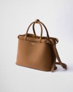 Prada Buckle Medium Leather Double-Belted Handbag - Image 5