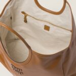 IVY Leather Handbag Cognac color - Image 4