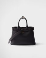 Prada Buckle Small Leather Band Handbag