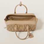 Arcadie Matelassé Large Soft Lamb Leather Handbag Sandy yellow - Image 2